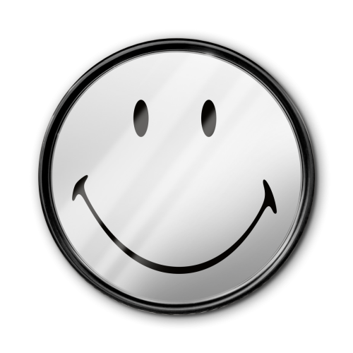 Дизайнерское зеркало SMILEY серое