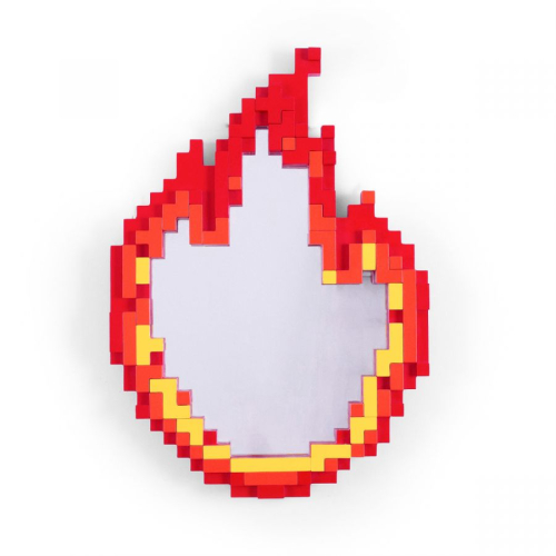 Дизайнерское зеркало Pixel Mirror красное