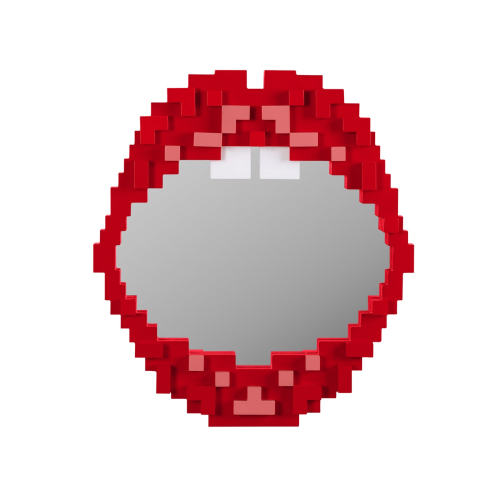 Дизайнерское зеркало Pixel Mirror красное